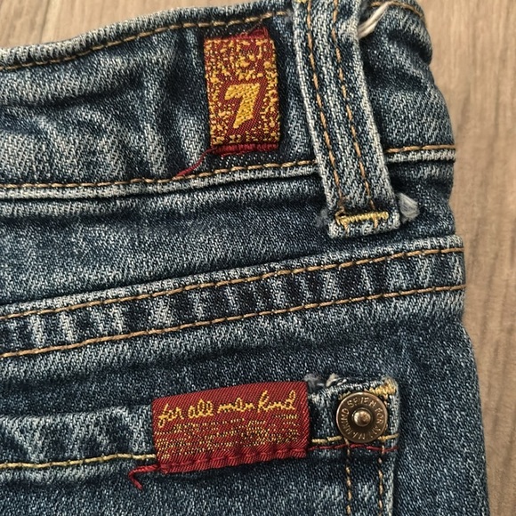 For All 7 Mankind Girls Blue Jean Shorts Size 6 - Picture 3 of 5